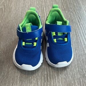 Baby Size 4k Adidas Blue and Green Sneakers with Velcro Closure